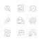 Head hunting line icons on white background