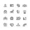 Head hunting, professional people management line icons. Search for employees, job and career outline vector symbols