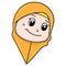 The head of an innocent girl with a cute face wearing a Muslim hijab. doodle icon drawing