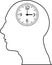 Head with an internal clock