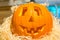 Head laughing pumpkin on Halloween holiday