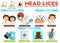 Head lice risk factors symptoms and treatment poster vector