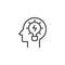Head with light bulb outline icon