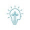 Head lightbulb line icon. Creative idea concept. Human brain potential. Problem solving.