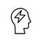 head lightning icon. Simple line, outline vector elements of brain process icons for ui and ux, website or mobile application