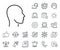 Head line icon. Human profile sign. Place location, technology and smart speaker. Vector