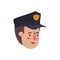 Head of man police avatar character
