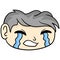 The head of the man is sad crying sobbing. doodle icon drawing