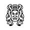 Head of Medusa Greek Goddess Front View Mascot Black and White