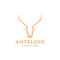 Head minimal antelope long horn logo design vector graphic symbol icon illustration creative idea