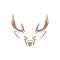 Head minimalist brown deer logo design vector graphic symbol icon sign illustration creative idea