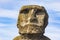 The head of a Moai statue