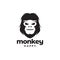 Head monkey smile modern logo design vector graphic symbol icon illustration creative idea