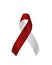 Head and neck cancer awareness with burgundy ivory white color ribbon isolated with clipping path