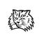Head of Norwegian Forest Cat Mascot Black and White