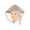 head of old man chinese peasant avatar character