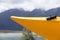 the head of an orange canoe at the lake in New Zealand