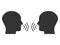 Head, people, listen and speak icon. Vector illustration, flat design