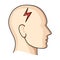 The head of the person with diabetes.Headache due to diabetes .Diabetes single icon in cartoon style vector symbol stock