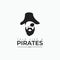 Head Pirates logo silhouette isolated on white