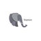 Head portrait of an elephant with text for different design and tattoo. Cartoon style icon of the cute animal face