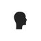 Head Profile Glyph Vector Icon, Symbol or Logo.