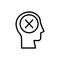 head prohibit icon. Simple line, outline vector elements of brain process icons for ui and ux, website or mobile application