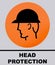 Head protection sign.