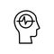 head pulse icon. Simple line, outline vector elements of brain process icons for ui and ux, website or mobile application