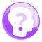 Head question icon, cartoon style