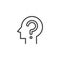 Head with question mark outline icon