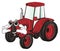 Head of red tractor