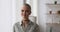 Head shot portrait trendy stylish bald business woman