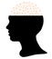 Head silhouette and mind, neurons network