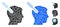 Head Surgery Screwdriver Mosaic Icon of Spheric Items