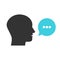 Head, talk, speaking icon. Vector illustration, flat design