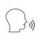 Head, talk, speaking icon. Vector illustration, flat design