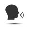 Head, talk, speaking icon. Vector illustration, flat design