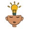 Head thinking bulb idea innovation design