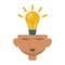 Head thinking bulb idea innovation design