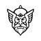 Head of Thor Norse God Front View Mascot Black and White