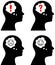 Head with thought or speech bubble