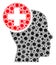 Head Treatment Covid Virus Mosaic Icon of Infection Items