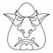 Head of troll icon, outline style