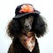 Head-turning elegance: a black poodle, dressed to impress, generative ai