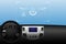 Head up display HUD and various displays in vehicle interior, vector illustration eps10