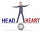 Head Vs Heart Balance Portrays Emotion Concept Against Logical Thinking - 3d Illustration