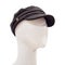 Head of white faceless mannequin in black cap on isolated background