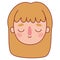 Head woman cartoon with blond hair vector design