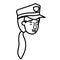 Head of woman police avatar character